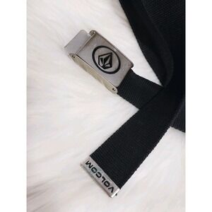 Volcom Canvas Belt With Hook Clasp Buckle SKATER Y2K METAL BUCKLE MENS Y2K